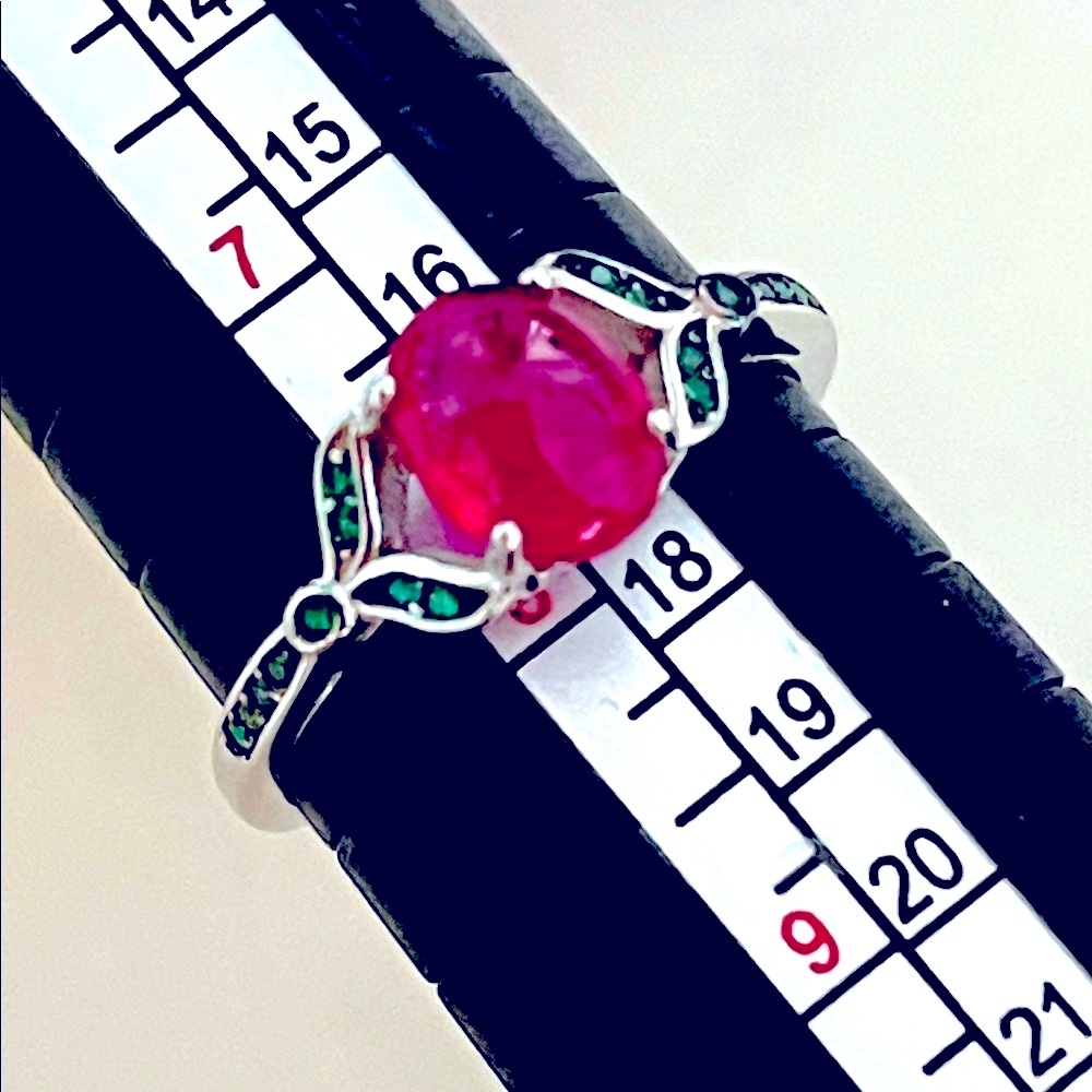 1.25ct Ruby Emerald 14KGP Ring